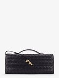 Bottega Veneta Women Andiamo Leather Clutch With Intrecciato Pattern