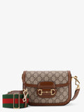 Gucci Women Coated Canvas Gucci Horsebit 1955 Crossbody Bag With Gg Supreme Motif