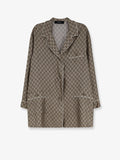 Gucci Women Silk Shirt With Gg Print