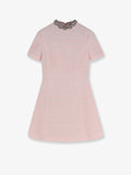 Valentino Women Embroidered Crinkle Cotton Tweed Mini Dress