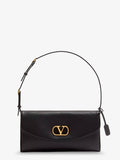 Valentino Garavani Women Devain Leather Shoulder Bag With Metal Vlogo Signature
