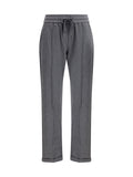 Brunello Cucinelli Women Track Stretch-Fleece Pants With Monili Detailing