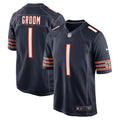 Chicago Bears Number 1 Groom Navy Game Jersey