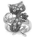 Rhodium Brass Ring with Top Grade Crystal in Clear