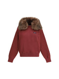 Prada Women Sweatshirt With A Shearling Collar