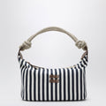 Miu Miu Blue/Cognac Striped Canvas Bag Women