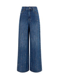Self-Portrait Women Crystal-Striped Jeans