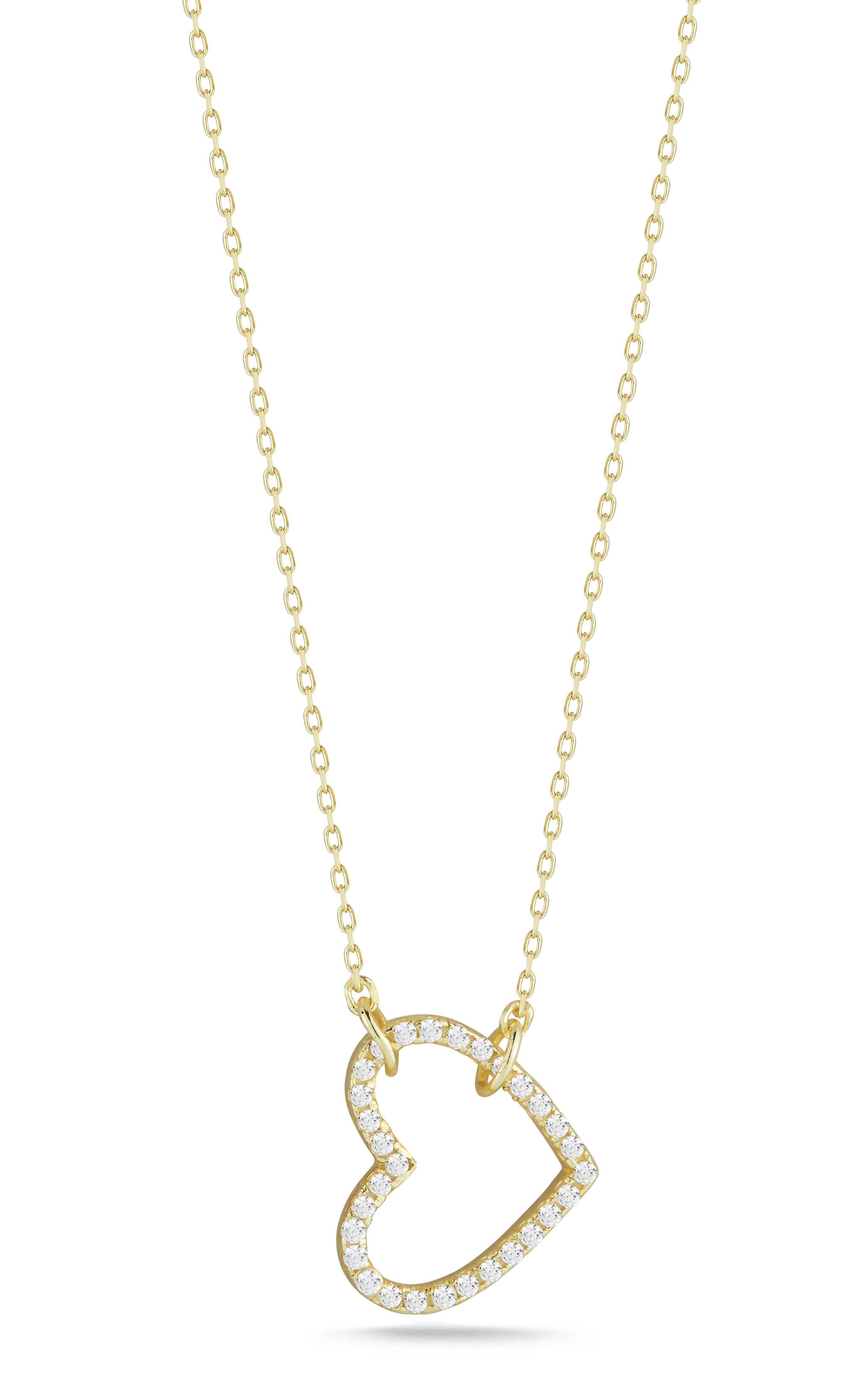 Sterling Silver Sideways Heart Necklace