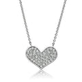 Rhodium Brass Necklace with AAA Grade CZ in Clear