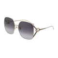 Gucci Sunglasses Square Full Rim, Gold Frame And Grey Gradient Lens Gg1323S001