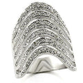 Rhodium Brass Ring with Top Grade Crystal in Clear