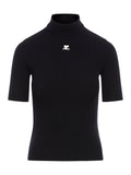Courreges Women Reedition Short Sleeves Rib Knit Sweater