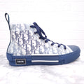 CHRISTIAN DIOR NAVY AND WHITE OBLIQUE SNEAKERS - SIZE 40