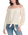 Vince Camuto Off-The-Shoulder Linen-Blend Blouse