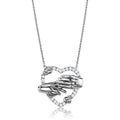 Rhodium Brass Chain Pendant with AAA Grade CZ in Clear