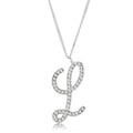 Silver Brass Chain Pendant with Top Grade Crystal in Clear