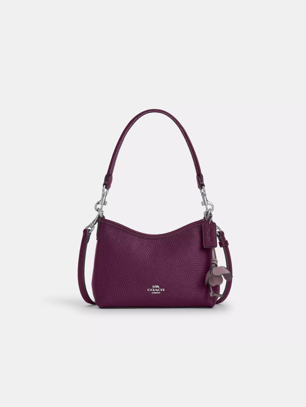 NWT Coach Leather Laurel Small Shoulder Bag With Flower Charm