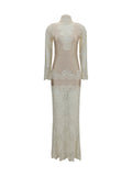 Rabanne Women Long Lace And Jersey Dress