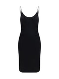 Saint Laurent Women Cassandre Open-Back Ribbed-Knit Dress