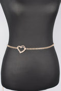 Rhinestone Heart Chain Belt