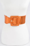 Sleek Metallic Elastic Fashion Belt