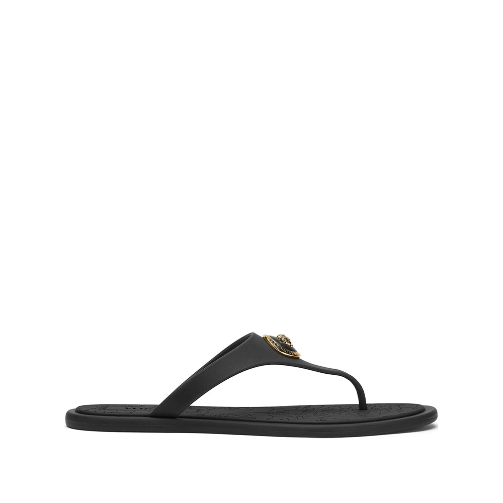 Versace Black Flip-Flops & Slides Women