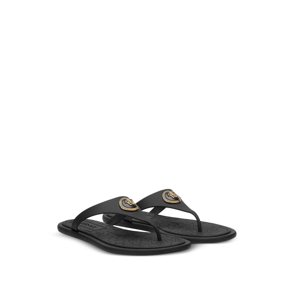 Versace Black Flip-Flops & Slides Women