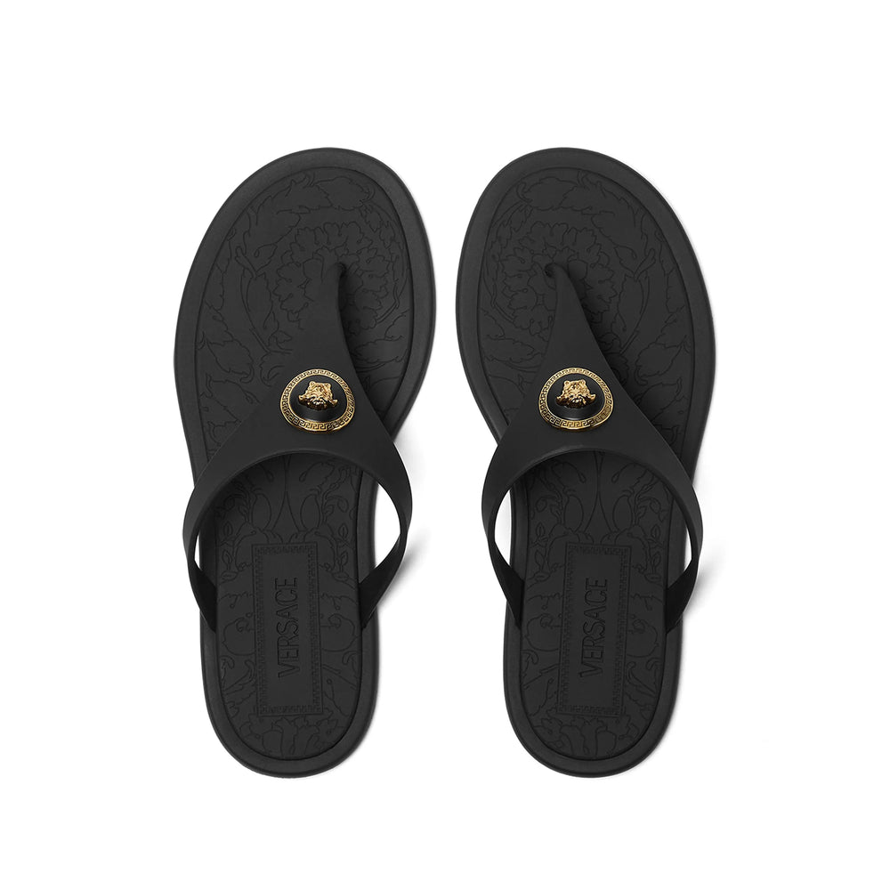 Versace Black Flip-Flops & Slides Women