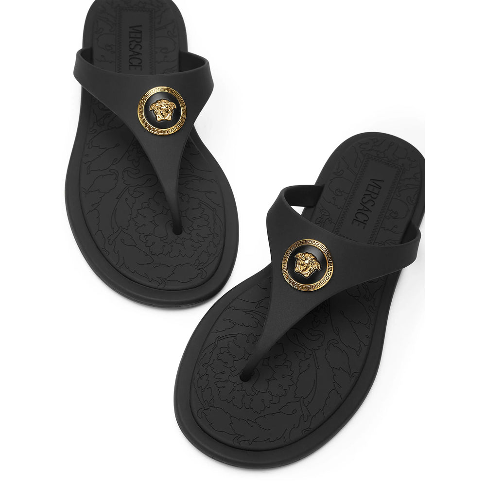 Versace Black Flip-Flops & Slides Women
