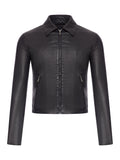 Gucci Men Washed Stretch Nappa Leather Jacket