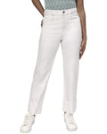 DKNY High Rise Ecru Relaxed Straight Jean