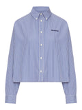 Miu Miu Women Cropped Striped Cotton Shirt