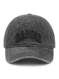 Ganni Women Embroidered Denim Cap
