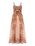 Zimmermann Women Aster Silk Midi Dress With Cut-Out Insert And Bows