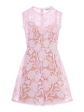 Self-Portrait Women Pink Lace Mini Dress