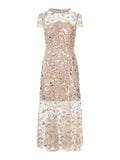 Self-Portrait Women Midi Dress Embellished With Silver Sequins