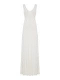 Self-Portrait Women Long White Jersey Dress With Gripping