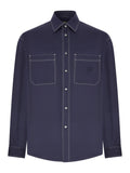 Fendi Men Cotton Shirt With Contrasting Stitching