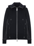 Sacai Women Zip-Up Hoodie With Nylon Details