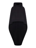 Balenciaga Women Oversized Asymmetric Hooded Sweatshirt Cape