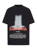 Balenciaga Men The Door Oversize T-Shirt In Black Dry Jersey