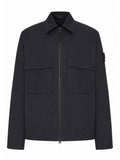 Stone Island Men Cotton Overshirt With Badge On The Sleeve