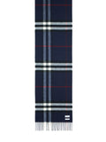 Burberry 'Mu Giant Check' Navy Cashmere Scarf Men