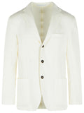 Eleventy Blazer In White Linen Blend Men