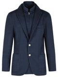 Eleventy Dark Blue Cotton Blend Blazer Men