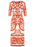 Dolce & Gabbana Majolica Print Silk 'Charmeuse' Dress Women
