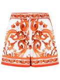 Dolce & Gabbana 'Maiolica' Print Cotton Poplin Shorts Women