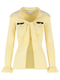 Self Portrait Viscose Knit Top With Yellow Lacing Women