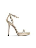 Jimmy Choo Moza 120' Platinum Fabric Sandals Women