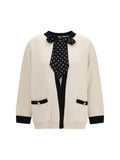 Valentino Women Open Polka-Dot Bow Cardigan